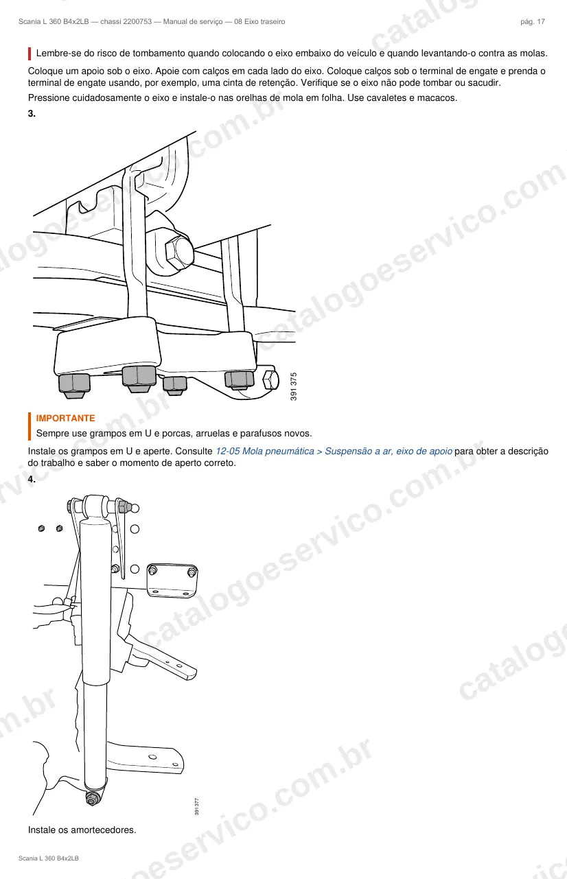 Ilustração do grupo eixo traseiro no Manual de Serviço Scania L 360