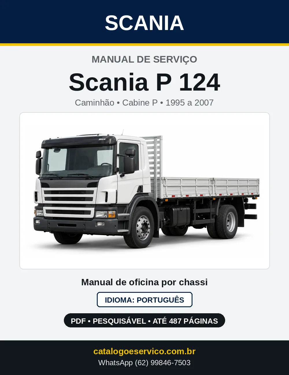 Capa do Manual de Serviço Scania P 124 em PDF