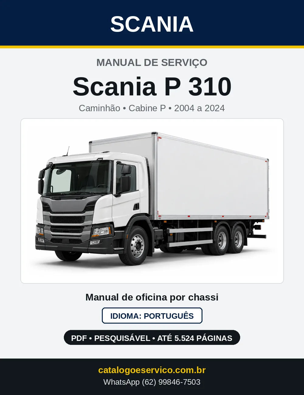 Capa do Manual de Serviço Scania P 310 em PDF