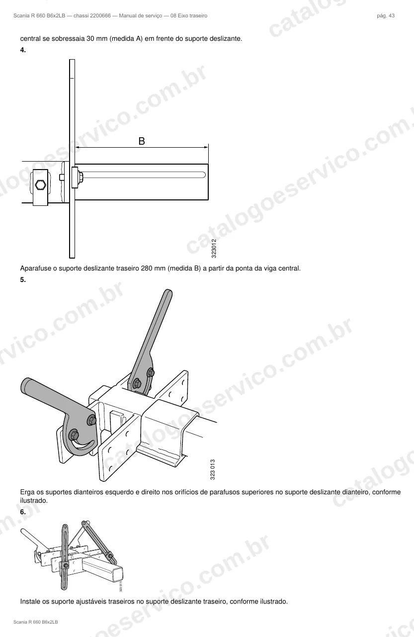 Ilustração do grupo eixo traseiro no Manual de Serviço Scania R 660