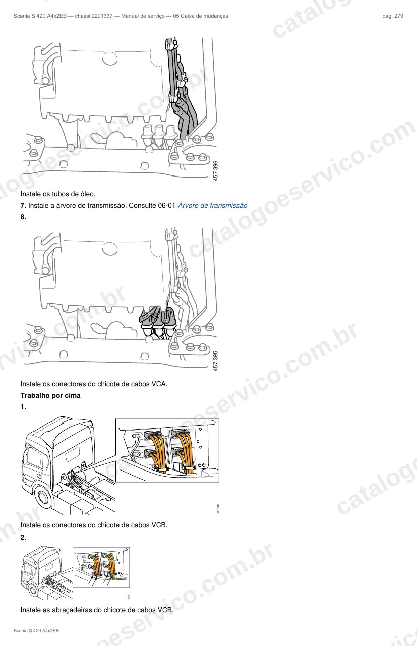 Ilustração do grupo caixa de mudanças no Manual de Serviço Scania S 420
