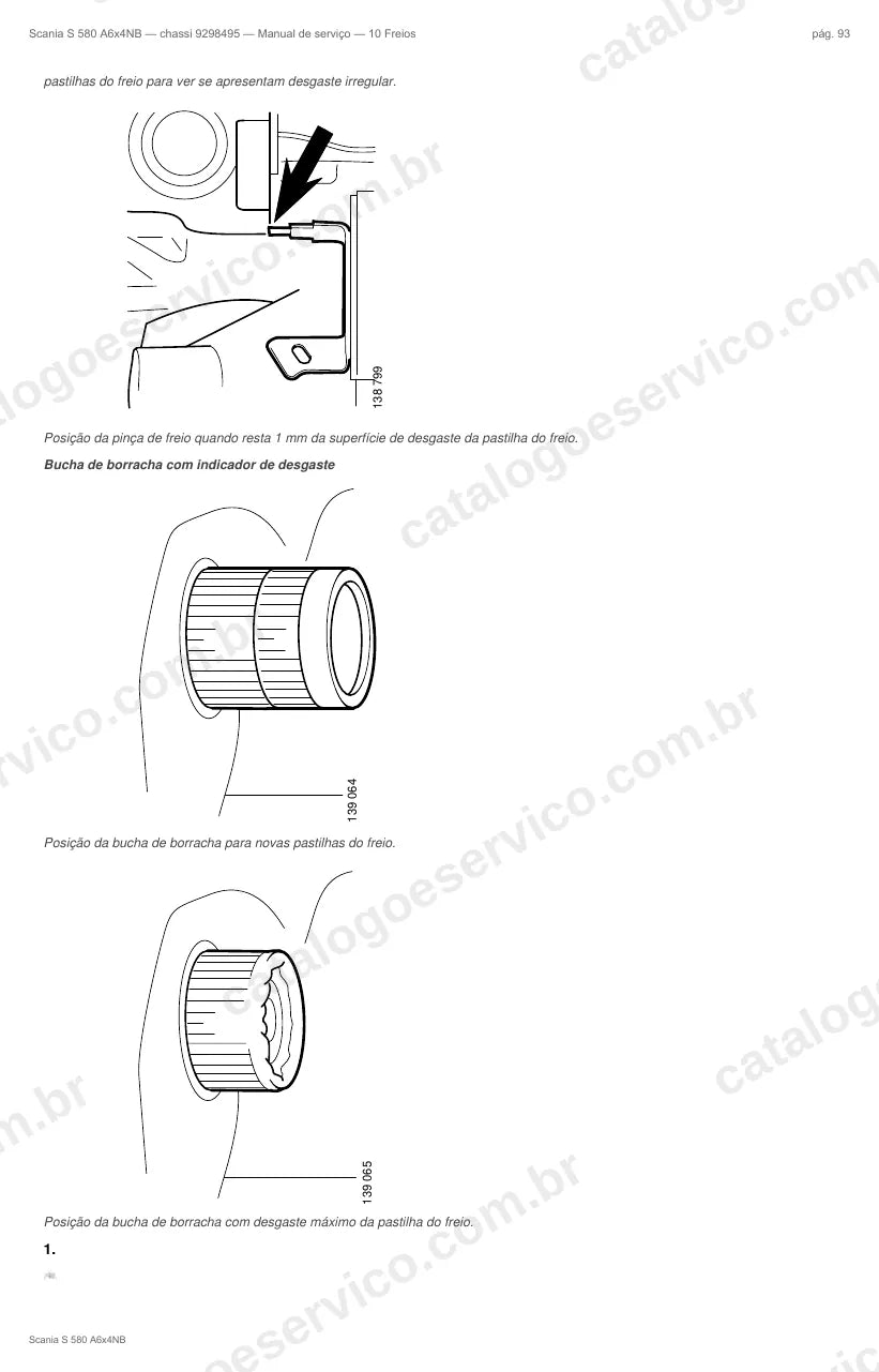 Ilustração do grupo freios no Manual de Serviço Scania S 580