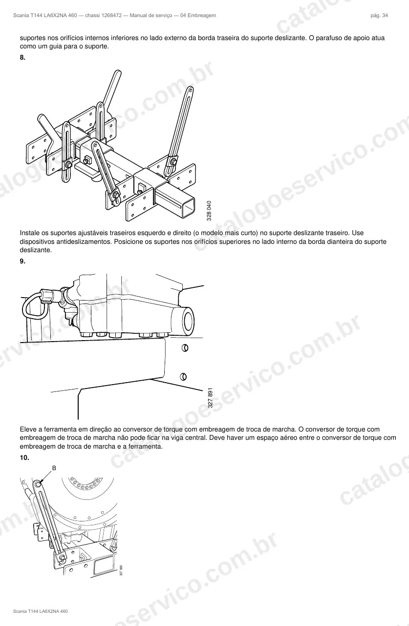 Ilustração do grupo embreagem no Manual de Serviço Scania T 144
