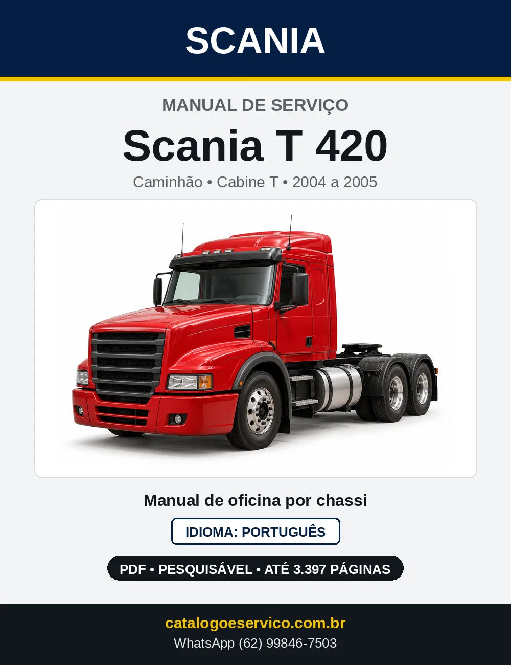 Capa do Manual de Serviço Scania T 420 em PDF