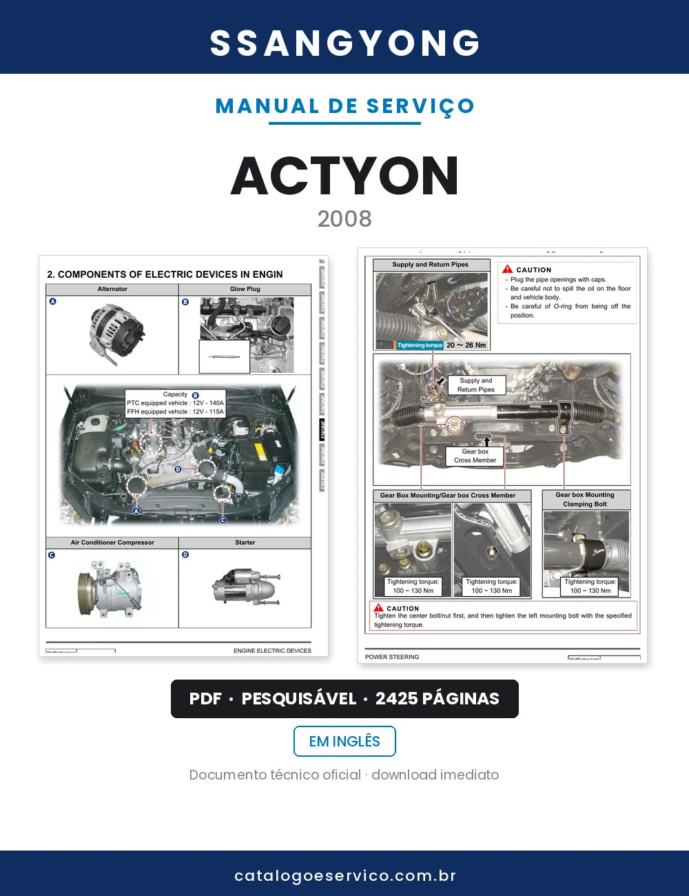Manual de Serviço SsangYong Actyon — capa