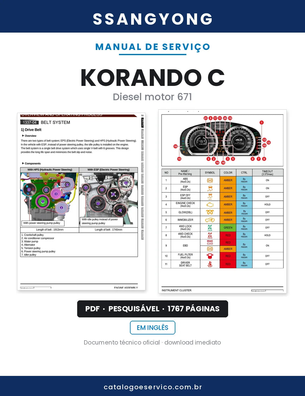 Manual de Serviço SsangYong Korando C — capa