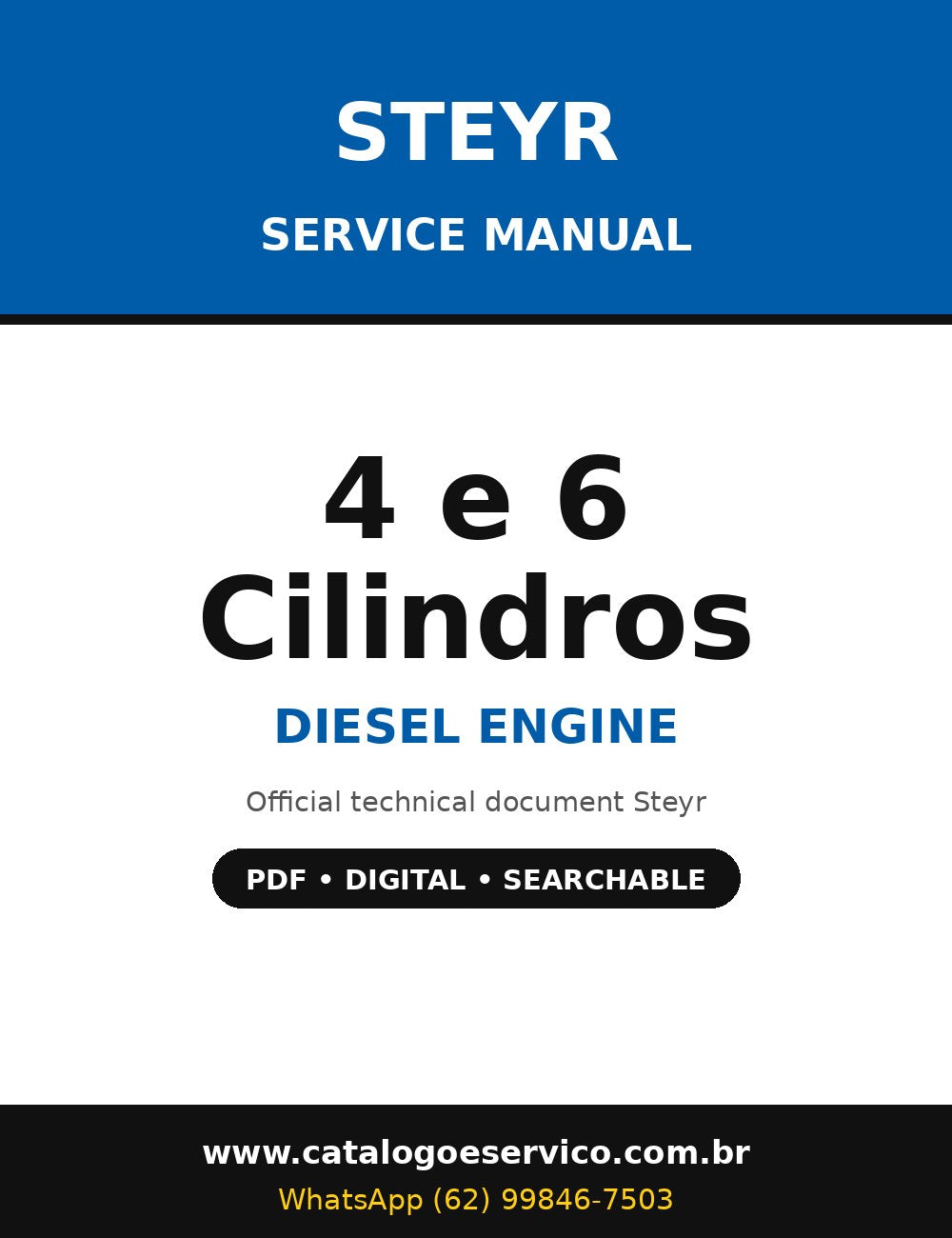 Manual de Serviço Steyr 4 e 6 Cilindros - Motor Diesel (Inglês)