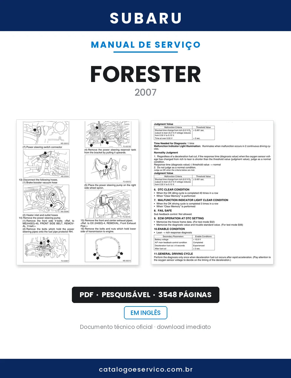 Manual de Serviço Subaru Forester — capa