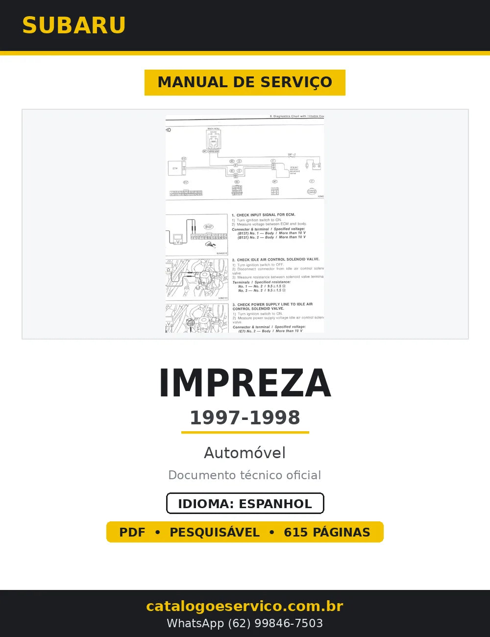 Manual de Serviço Subaru Impreza 1997-1998 — capa