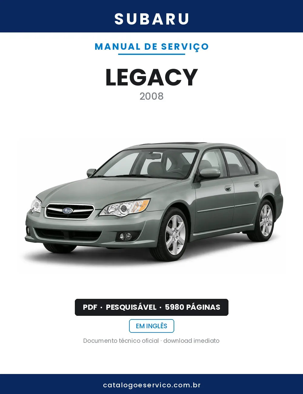 Manual de Serviço Subaru Legacy — capa