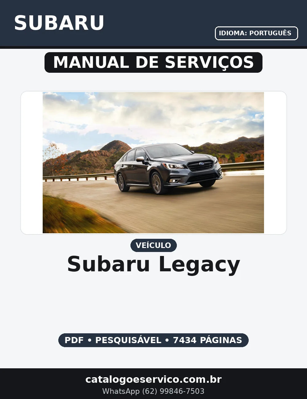 MANUAL DE SERVIÇO SUBARU LEGACY — capa do manual de serviço