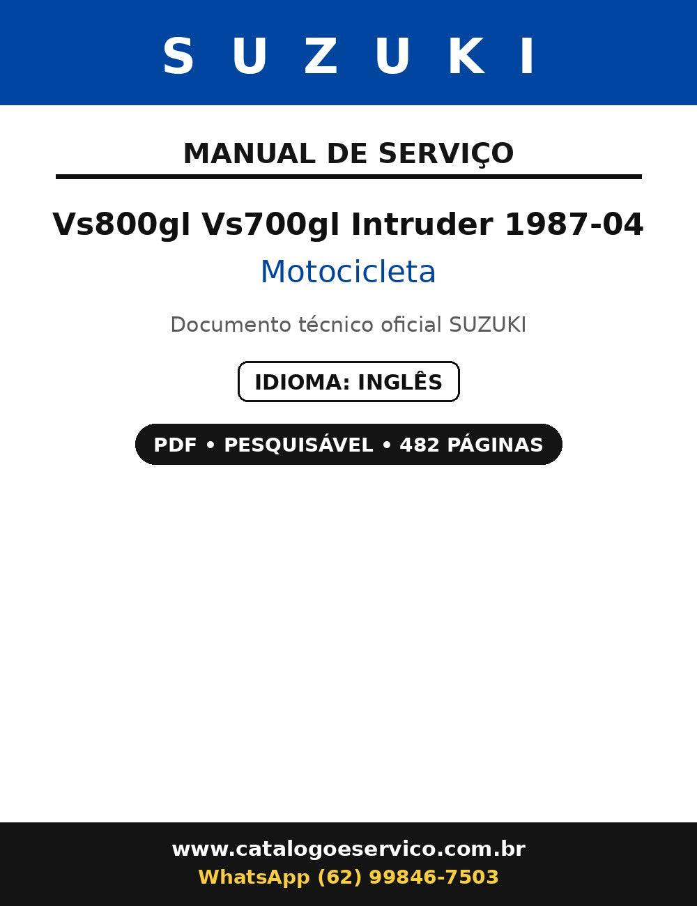 Manual De Serviço Suzuki Vs800gl Vs700gl Intruder 1987-04