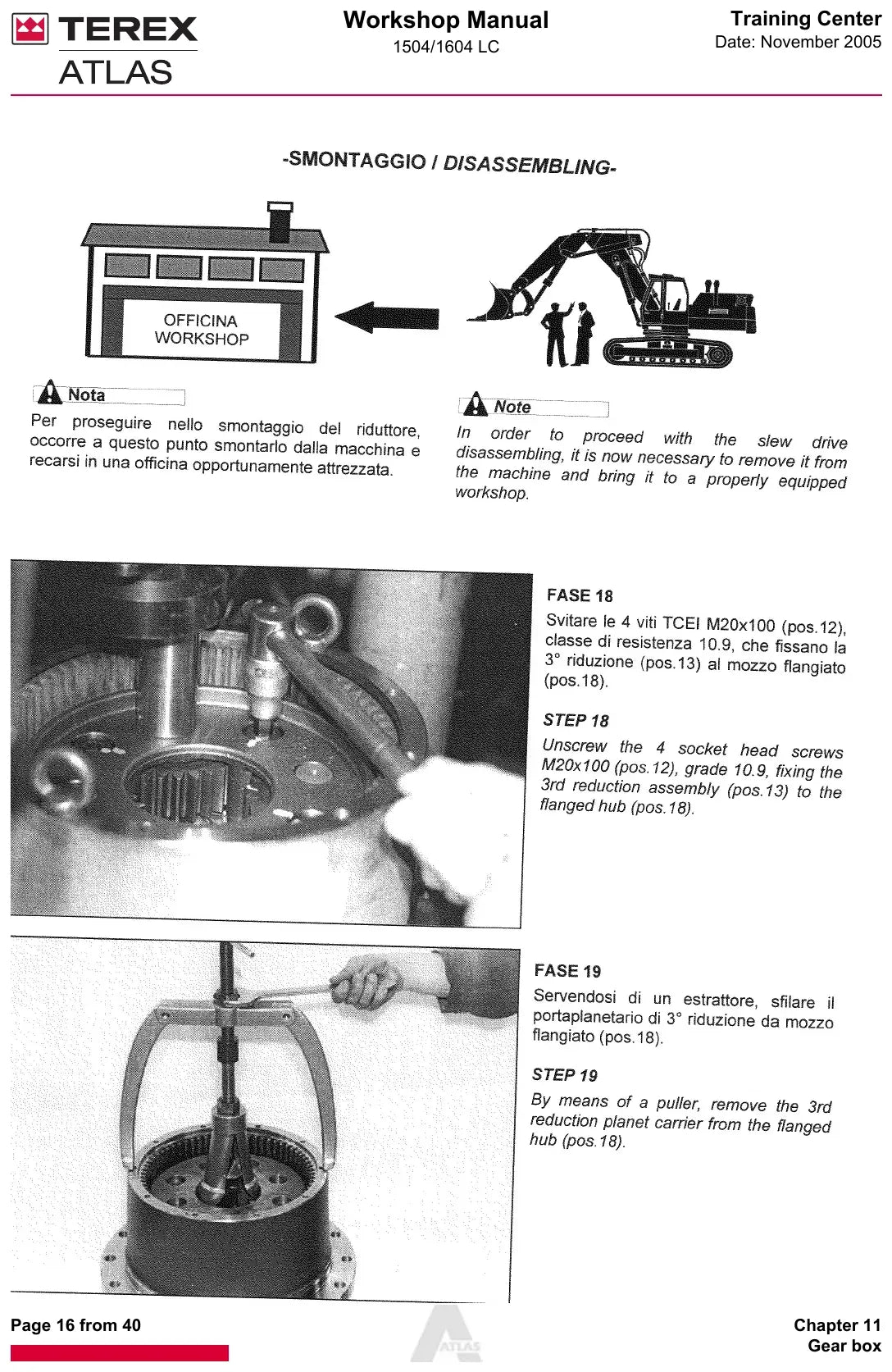 Manual De Serviço TEREX - ATLAS 1504\1604 LC - Excavador Hidraulico — vista explodida