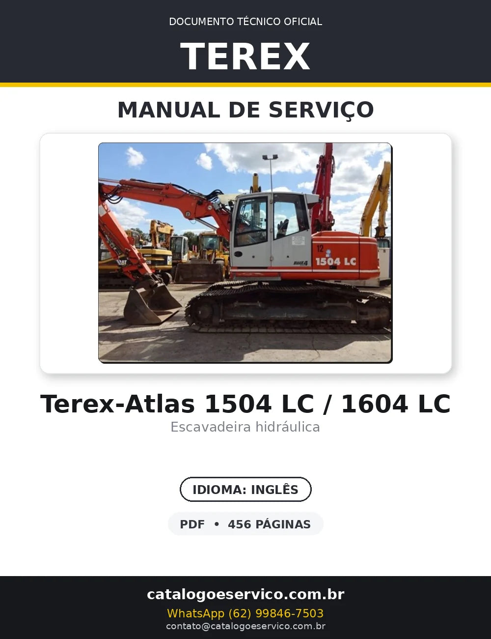 Manual De Serviço TEREX - ATLAS 1504\1604 LC - Excavador Hidraulico — capa