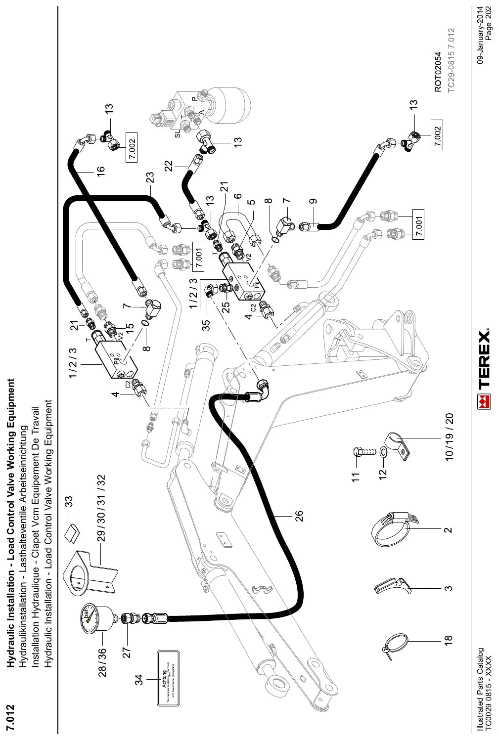 Manual De Serviço TEREX - HR12 - Excavador Hidraulico — vista explodida