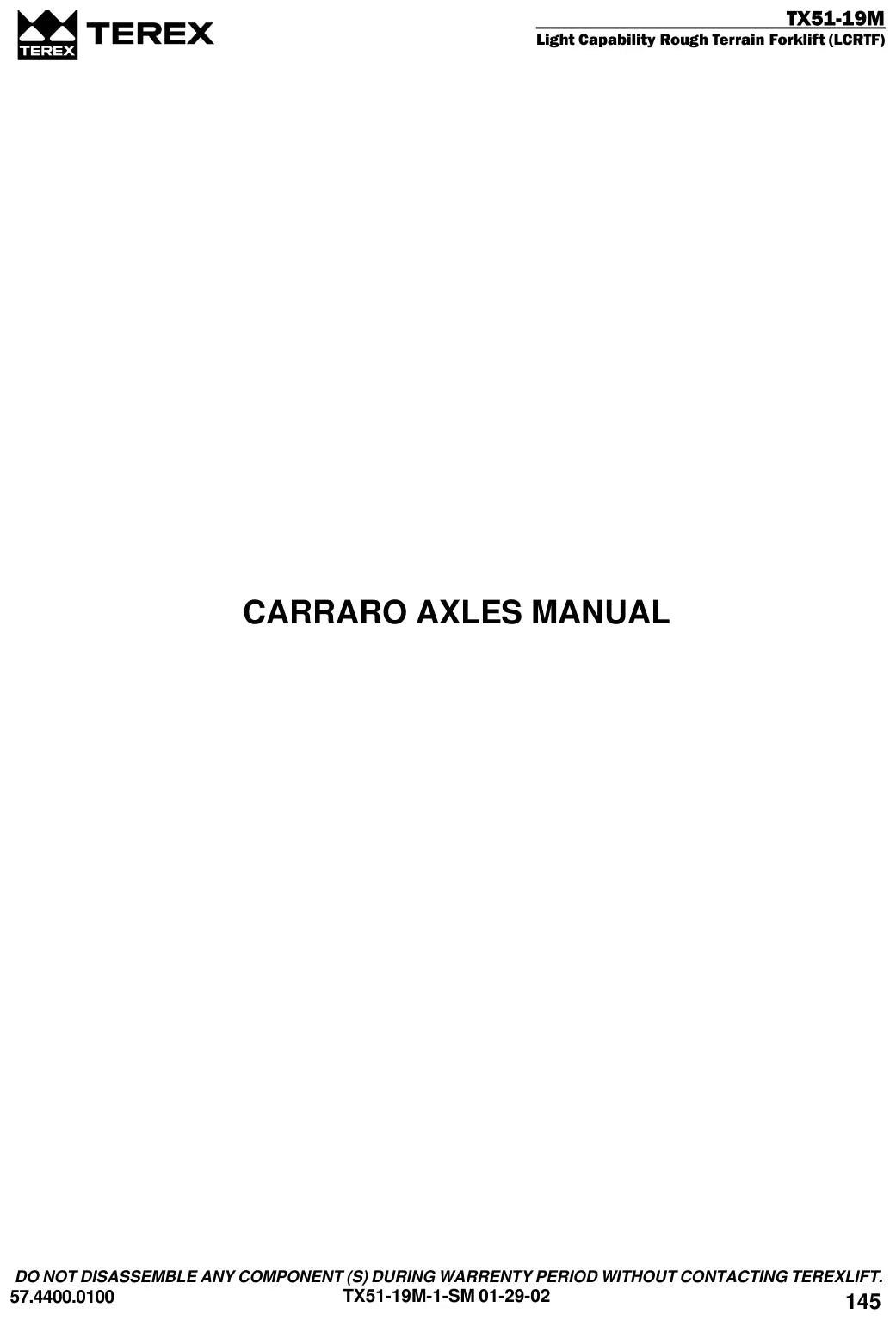 Manual De Serviço TEREX - TX 51-19M - Manipulador Telescópico — vista explodida