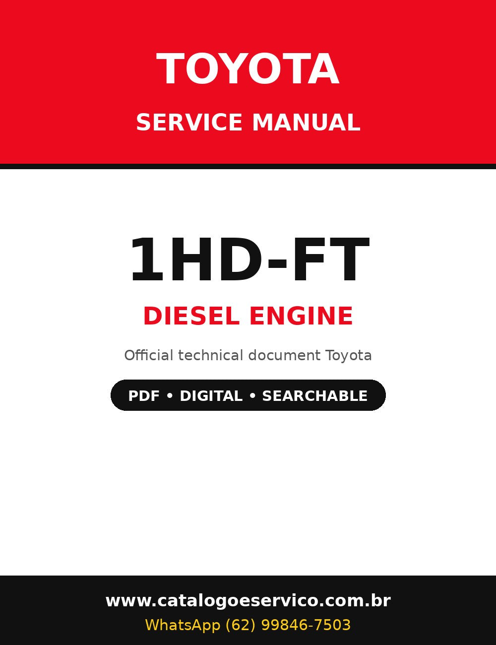 Manual de Serviço Toyota 1HD-FT - Motor Diesel (Inglês)
