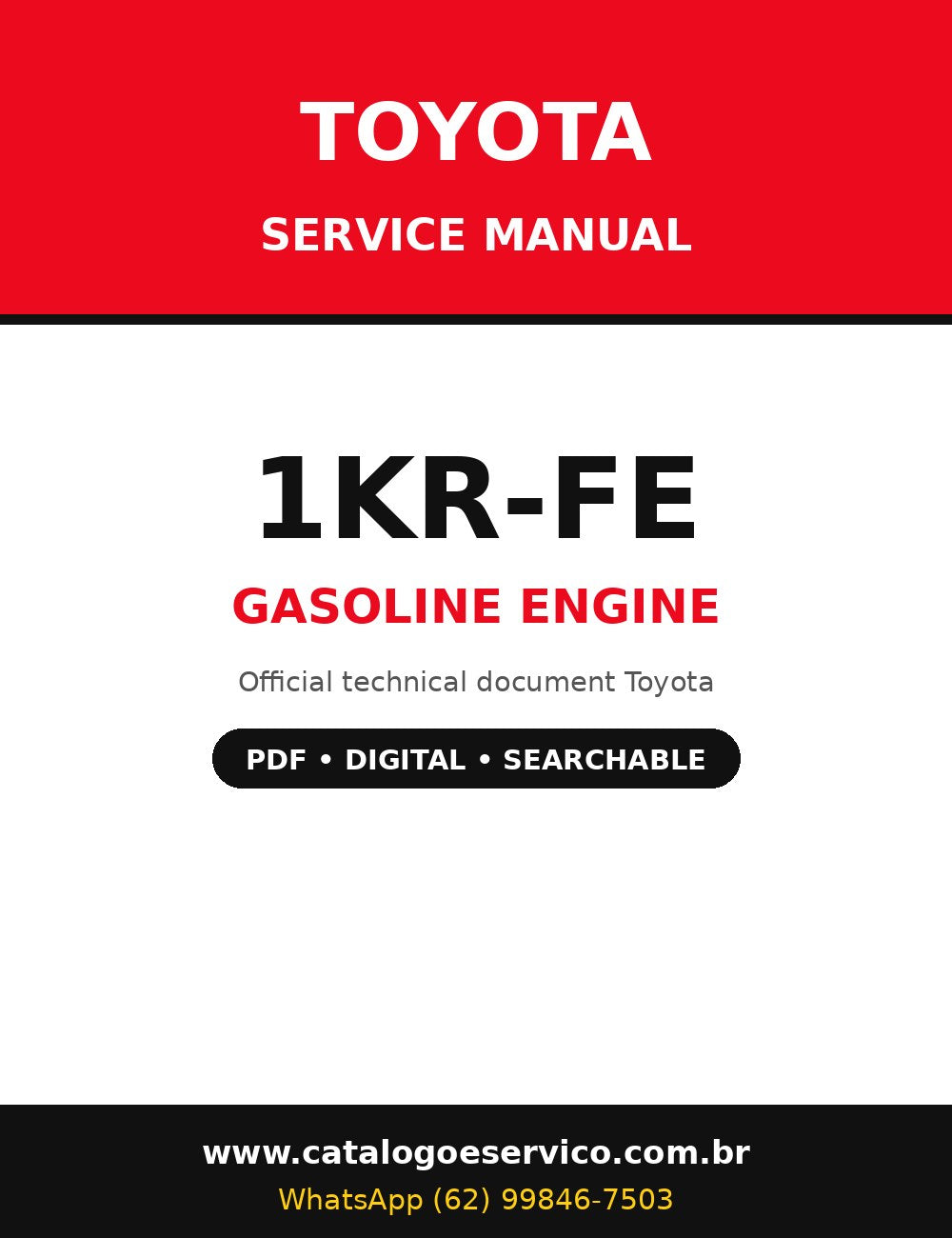 Manual de Serviço Toyota 1KR-FE - Motor a Gasolina (Inglês)