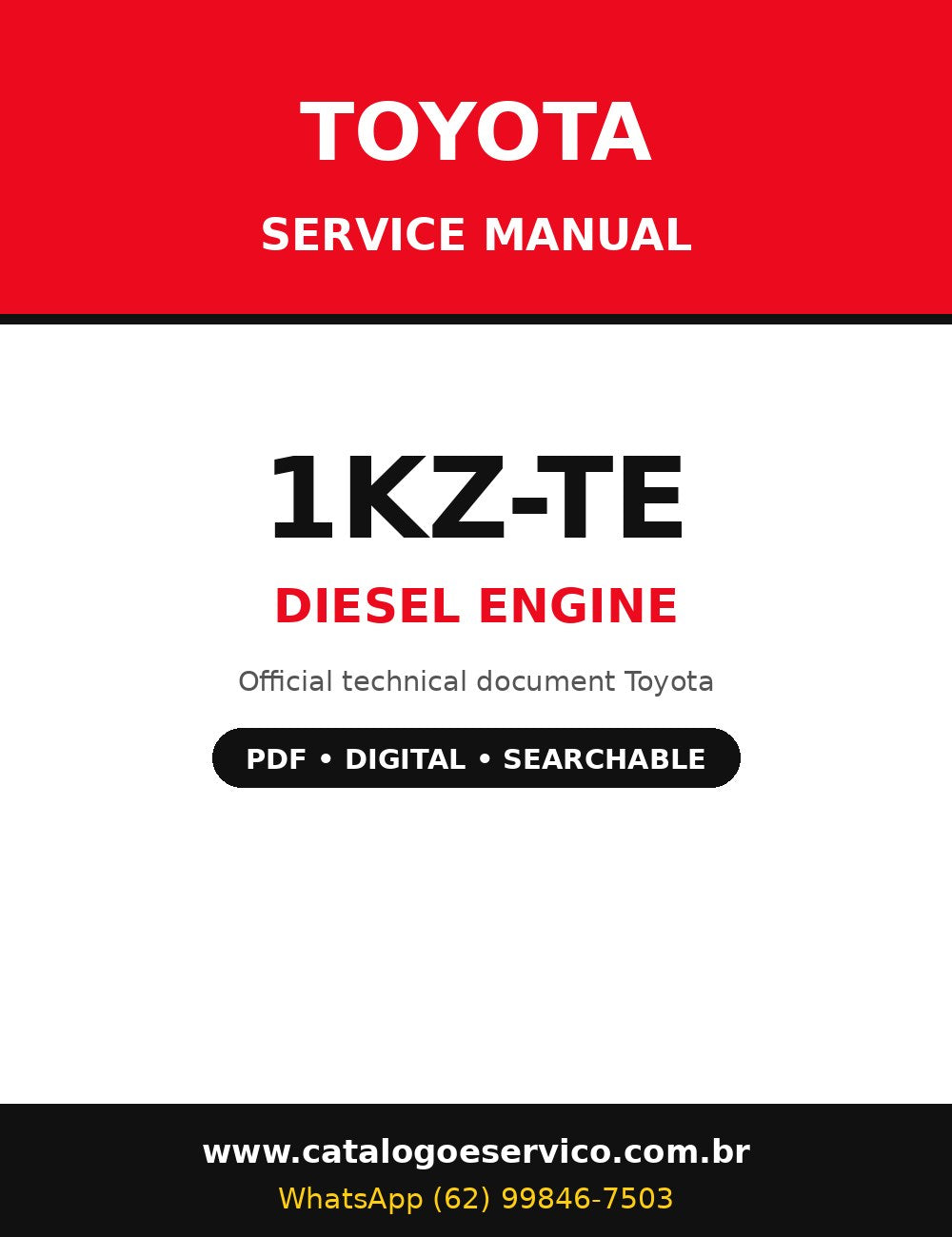 Manual de Serviço Toyota 1KZ-TE - Motor Diesel (Inglês)