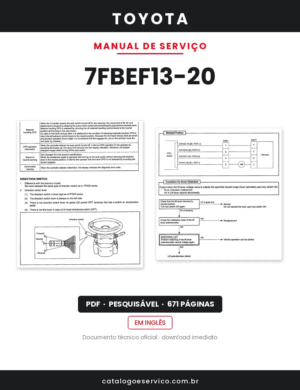 Manual de Serviço Toyota 7FBEF13-20 — capa
