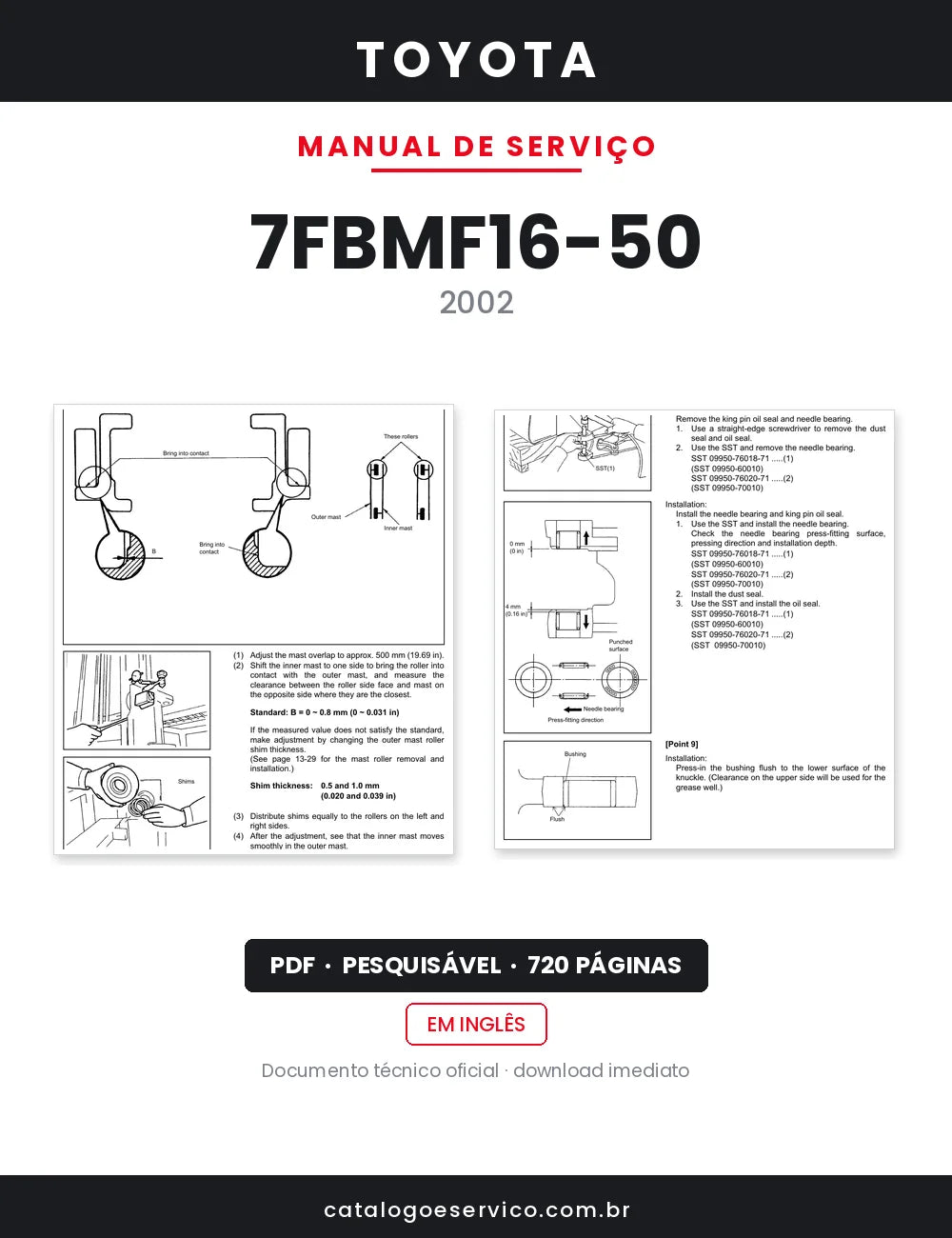 Manual de Serviço Toyota 7FBMF16-50 — capa