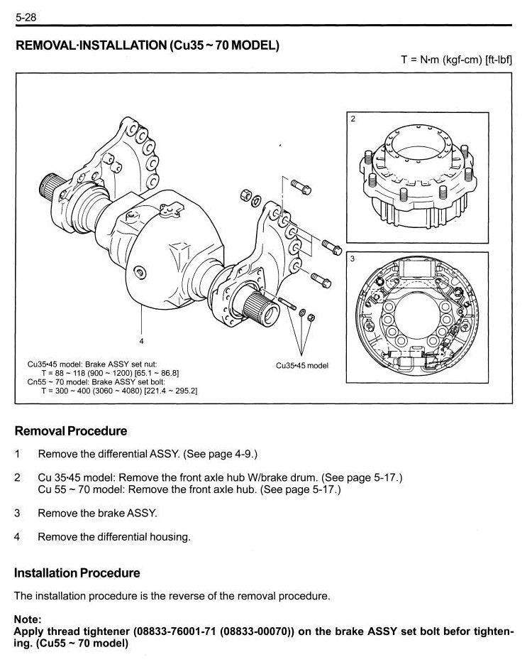 Manual de Serviço Toyota 7FG(D)U35-80, 7FGCU35-70 Empilhadeira a Combustão — página interna 1