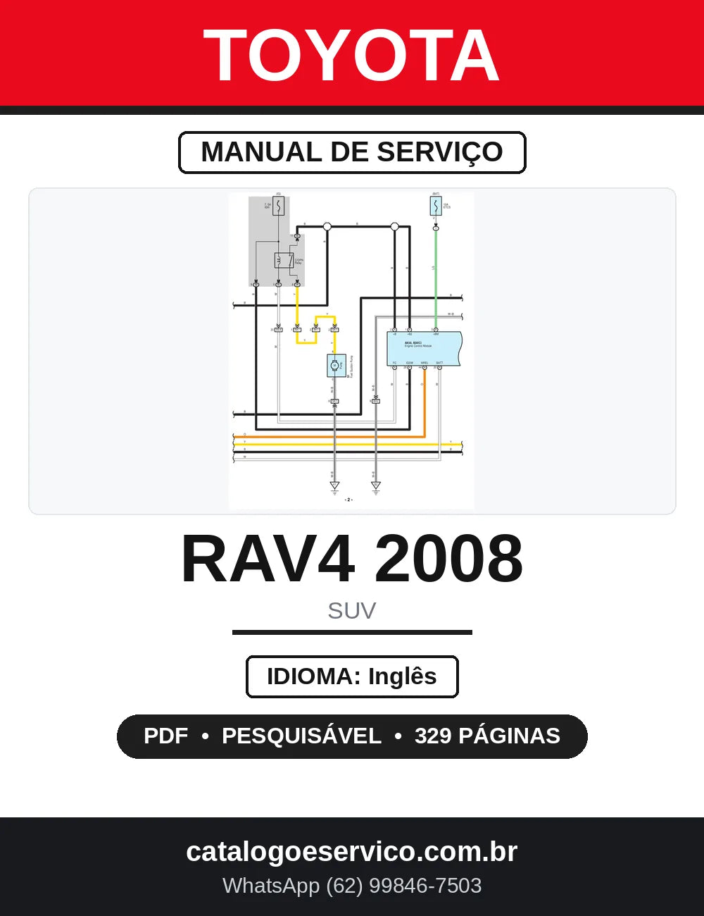 Diagrama Elétrico Toyota RAV4 2008 — capa
