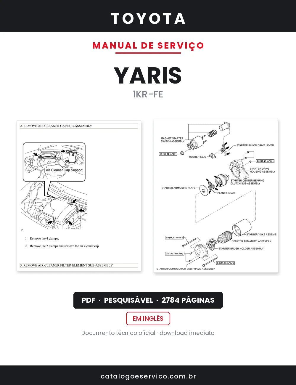 Manual de Serviço Toyota Yaris — capa
