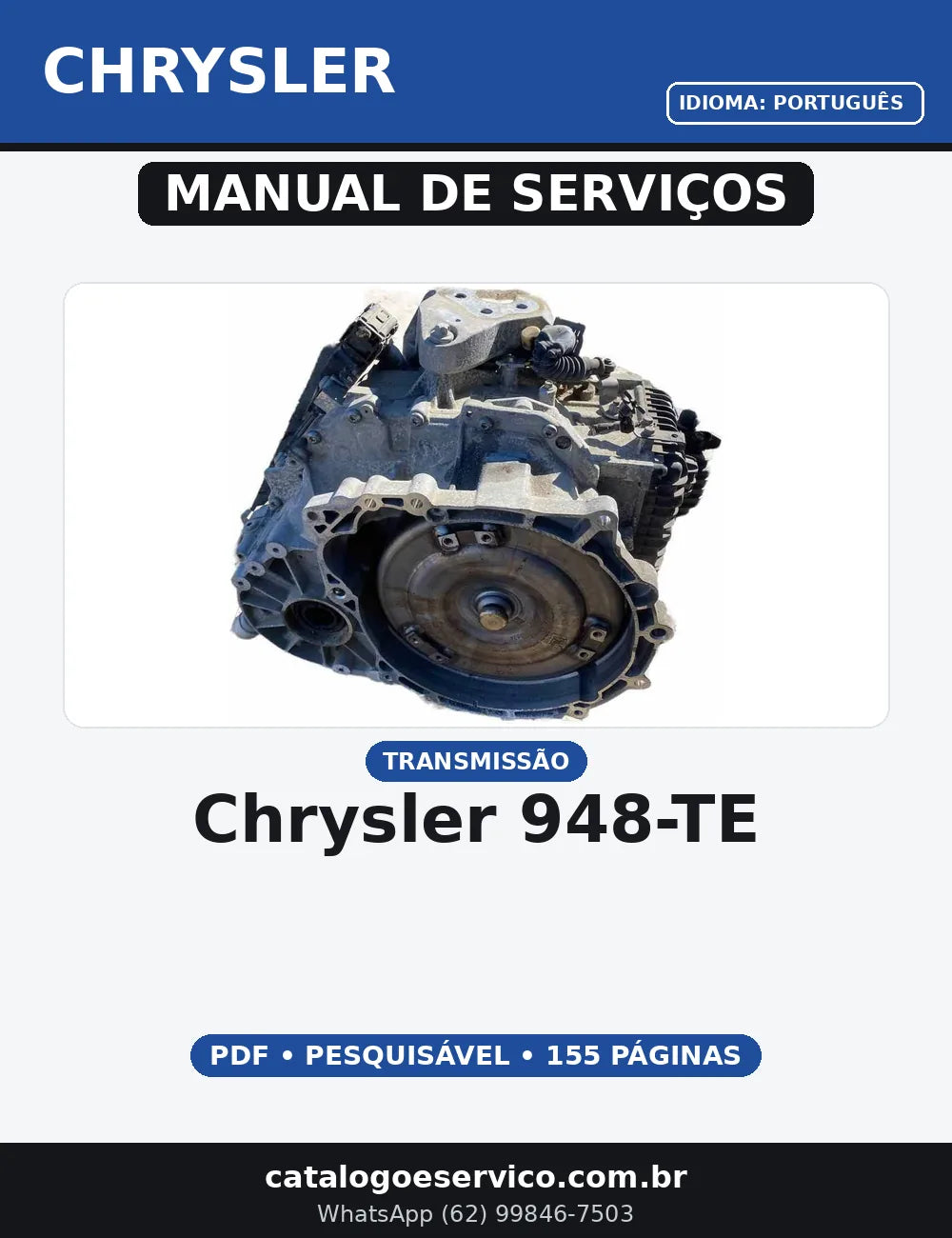 MANUAL DE SERVIÇO TRANSMISSÃO -  CHRYSLER 948-TE — capa do manual de serviço