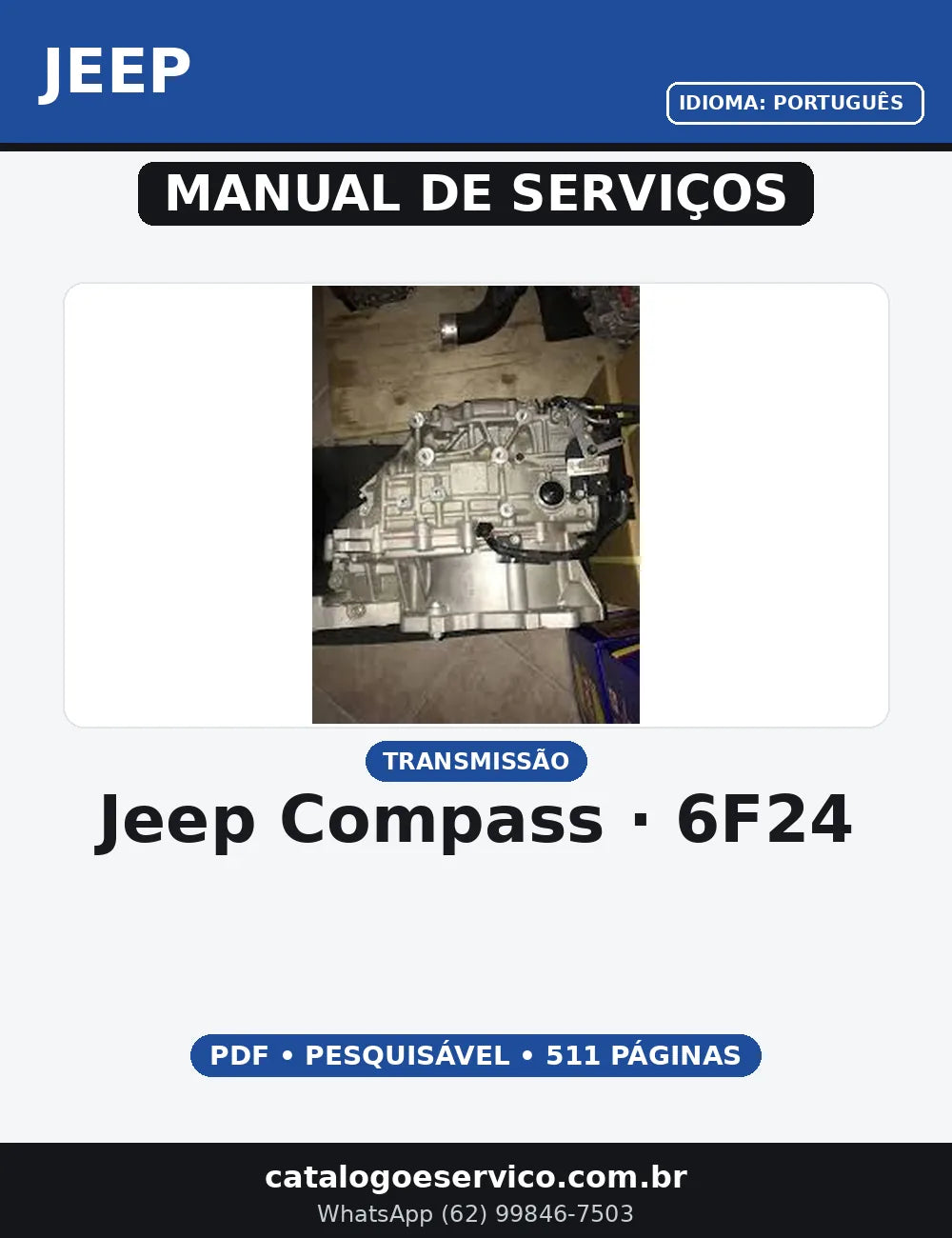 MANUAL DE SERVIÇO TRANSMISSÃO JEEP COMPASS - 6F24 — capa do manual de serviço