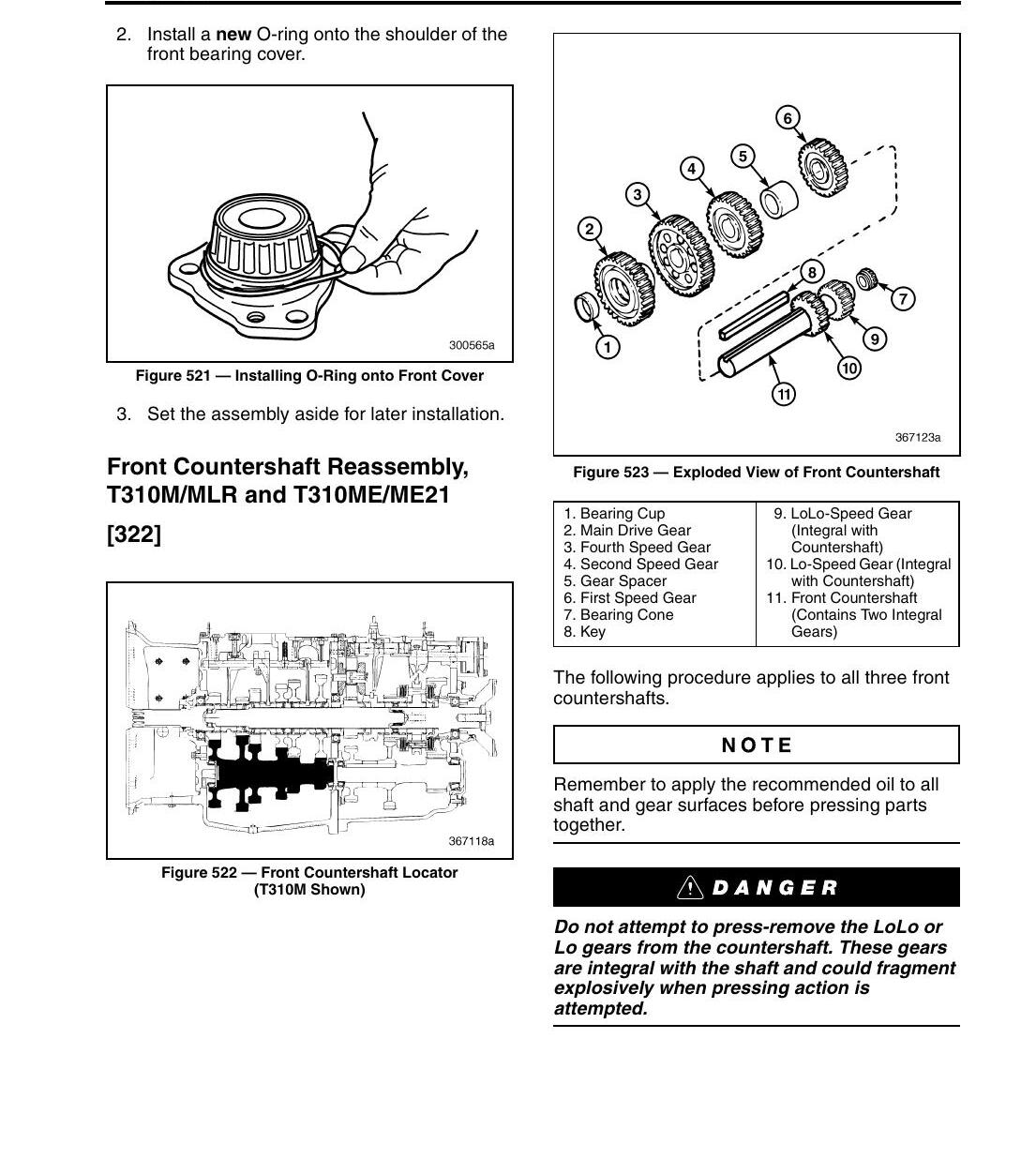 Manual de Serviço Transmissão Mack Maxitorque T310M-MLR T310ME-ME21 - página estratégica 1