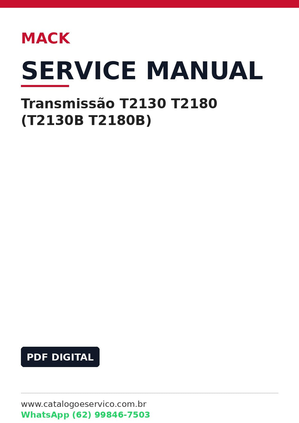 Manual de Serviço Transmissão Mack T2130 T2180 (T2130B T2180B)