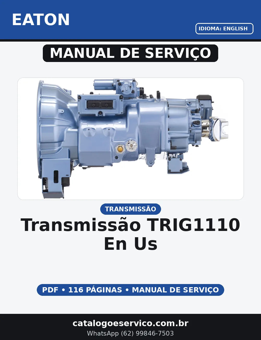 MANUAL DE SERVIÇO TRANSMISSÃO - TRIG1110 EN-US EATON — capa do manual de serviço