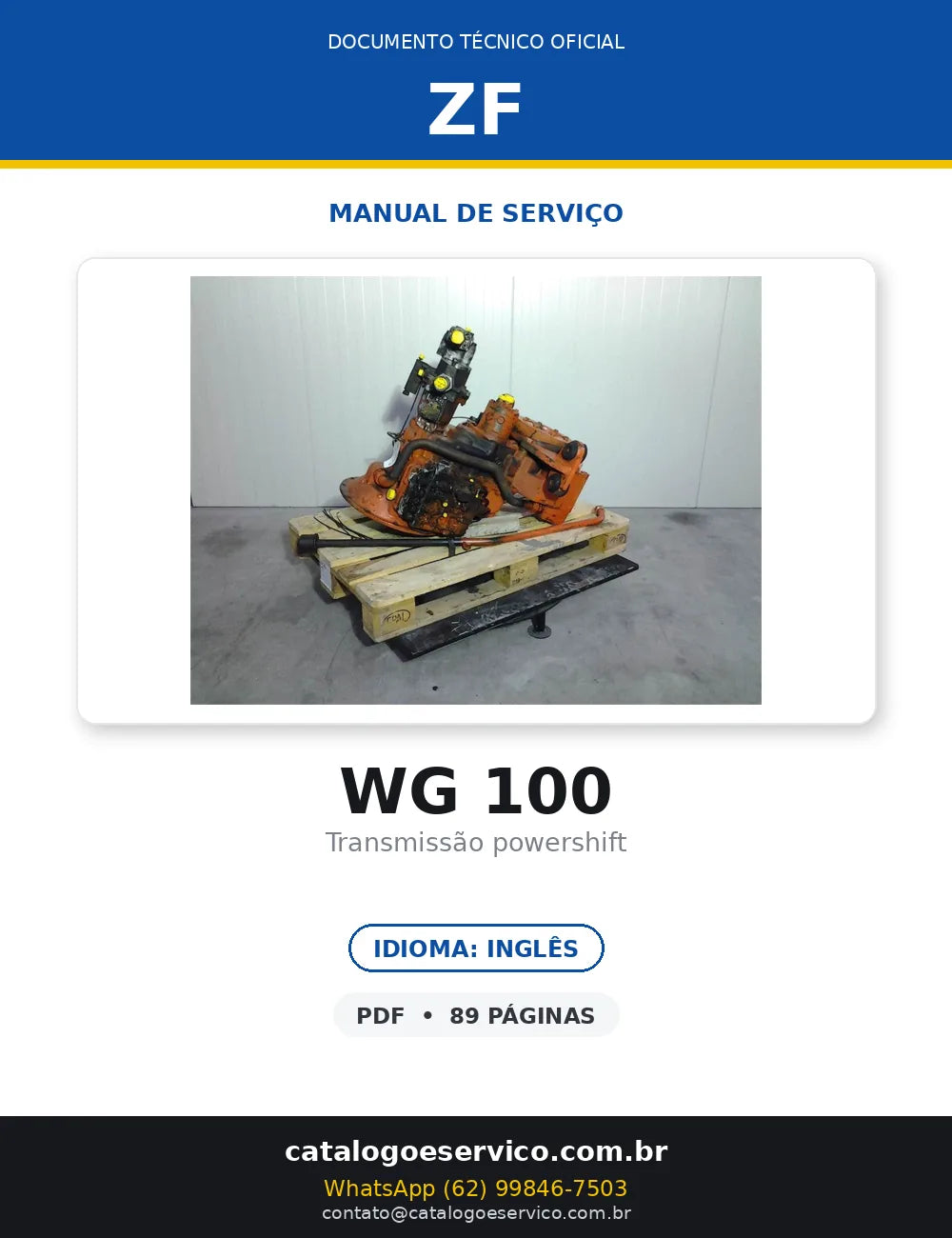 MANUAL DE SERVIÇO TRANSMISSÃO - WG-100 - ZF — capa