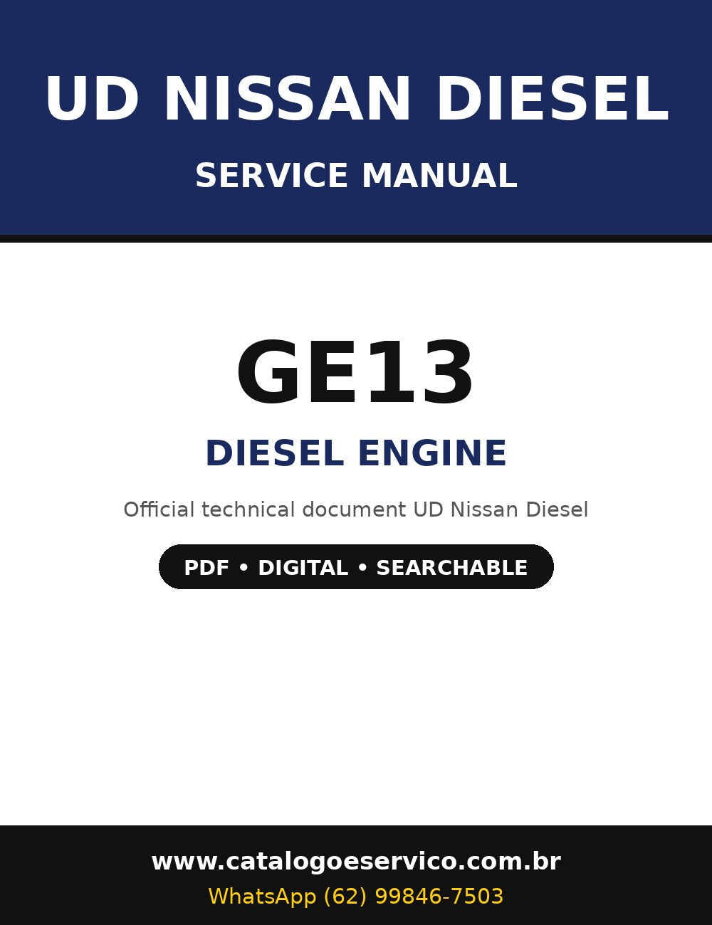 Manual de Serviço UD Nissan Diesel GE13 - Motor Diesel (Inglês)