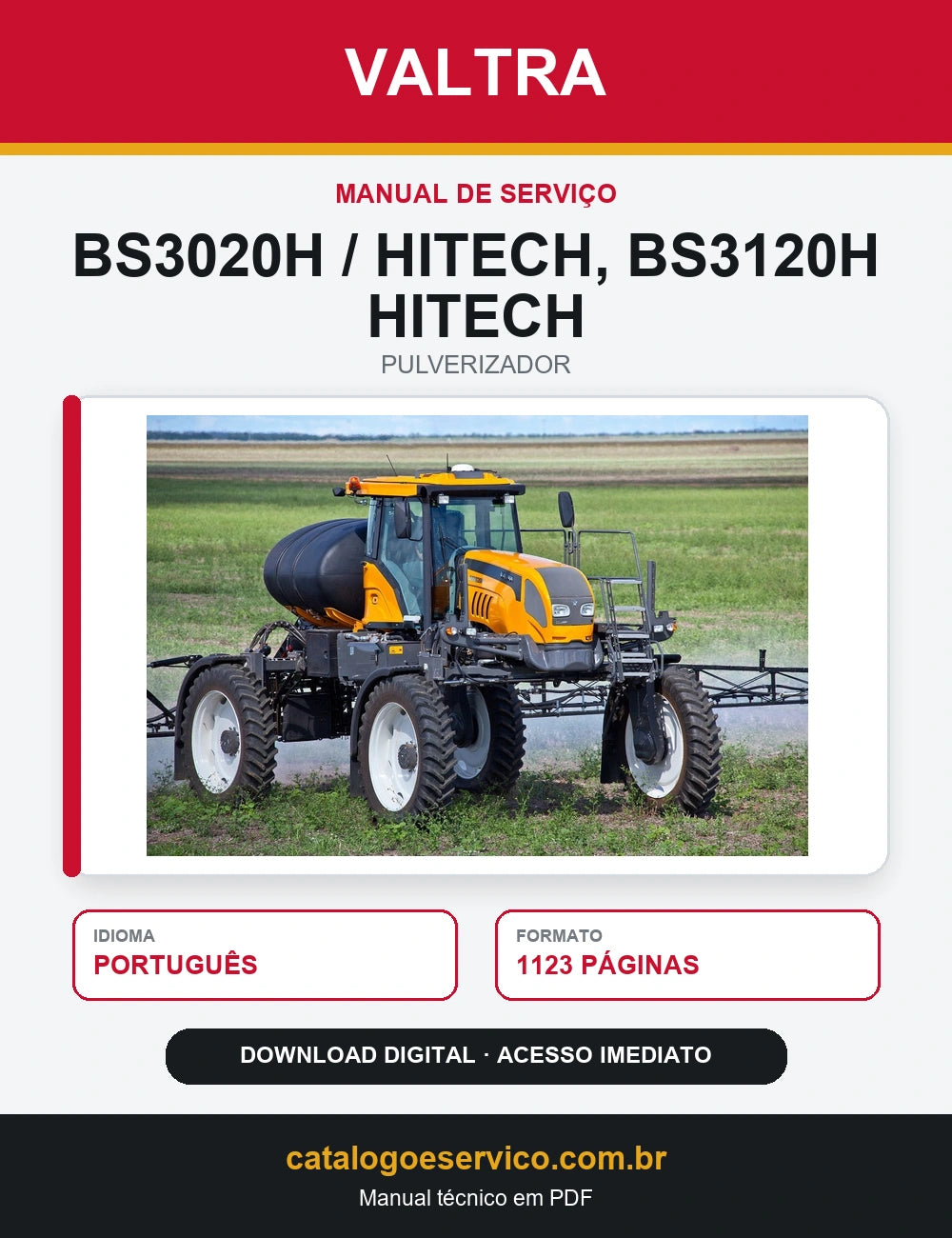 Manual de Serviço Valtra - Bs3020h / Hitech, Bs3120h Hitech - Pulverizador