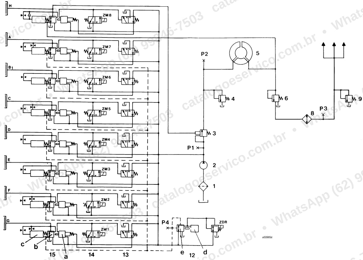 Manual de serviço Volvo A25, A25 4x4 e A25 6x4: ilustração técnica 3