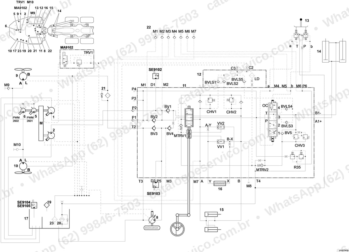Manual de serviço Volvo A25E e A25E 4x4: ilustração técnica 3