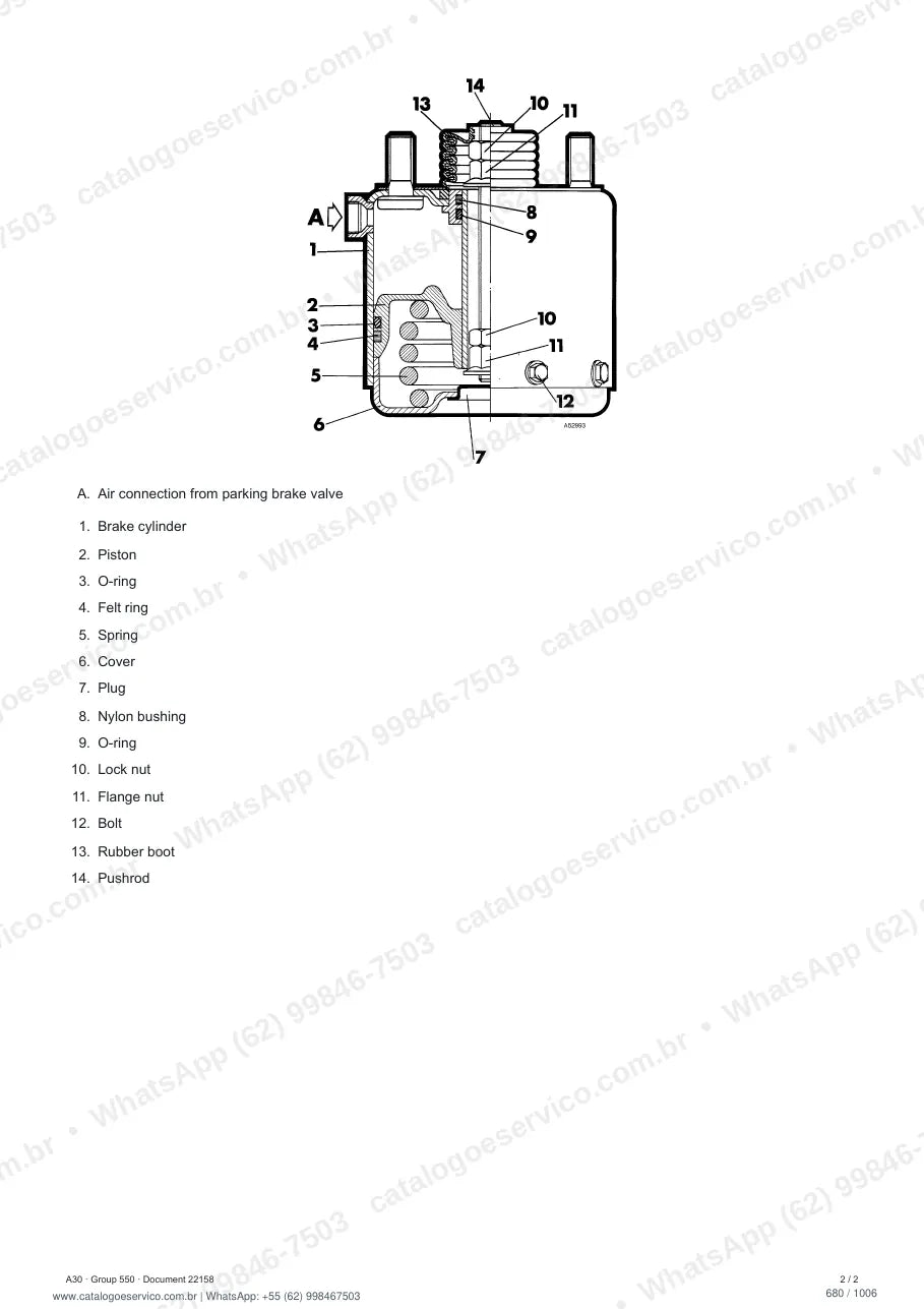 Manual de serviço Volvo A30: página de procedimento com texto e figura
