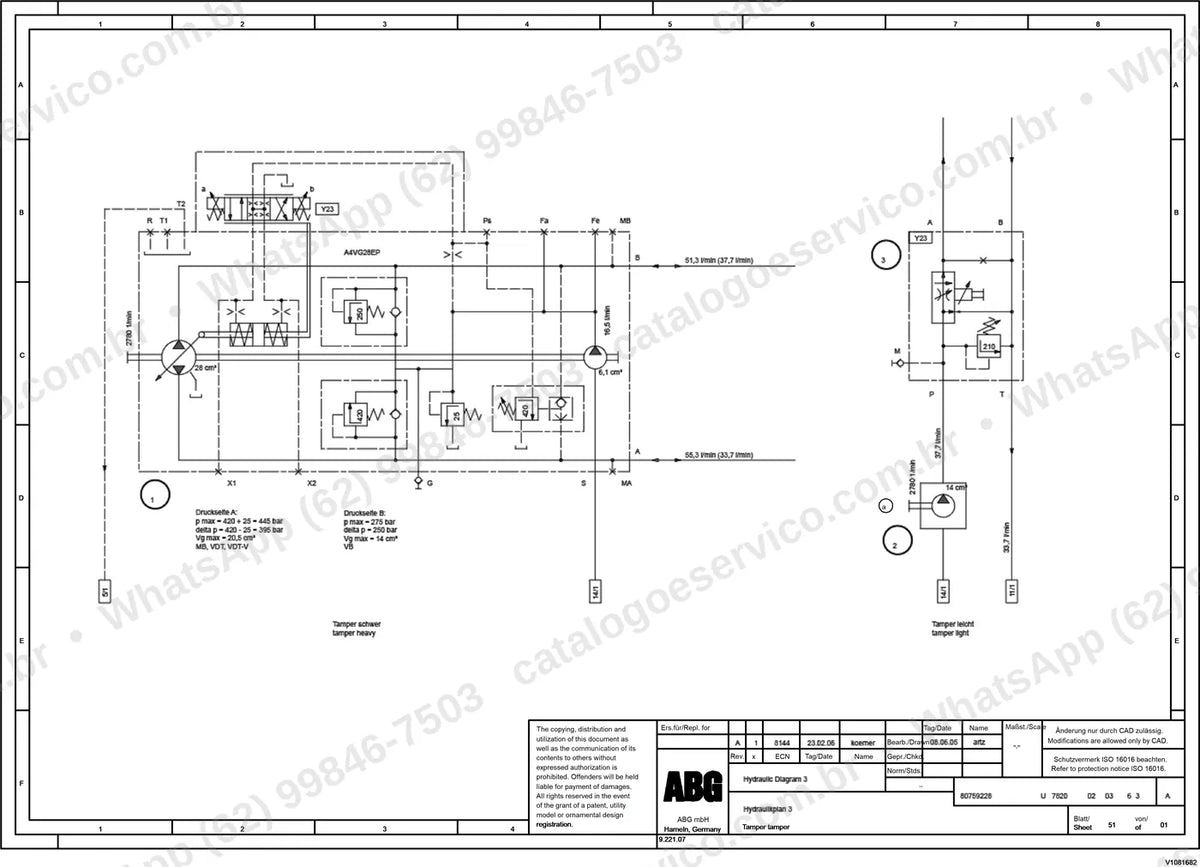 Manual de serviço Volvo ABG7820: ilustração técnica 1