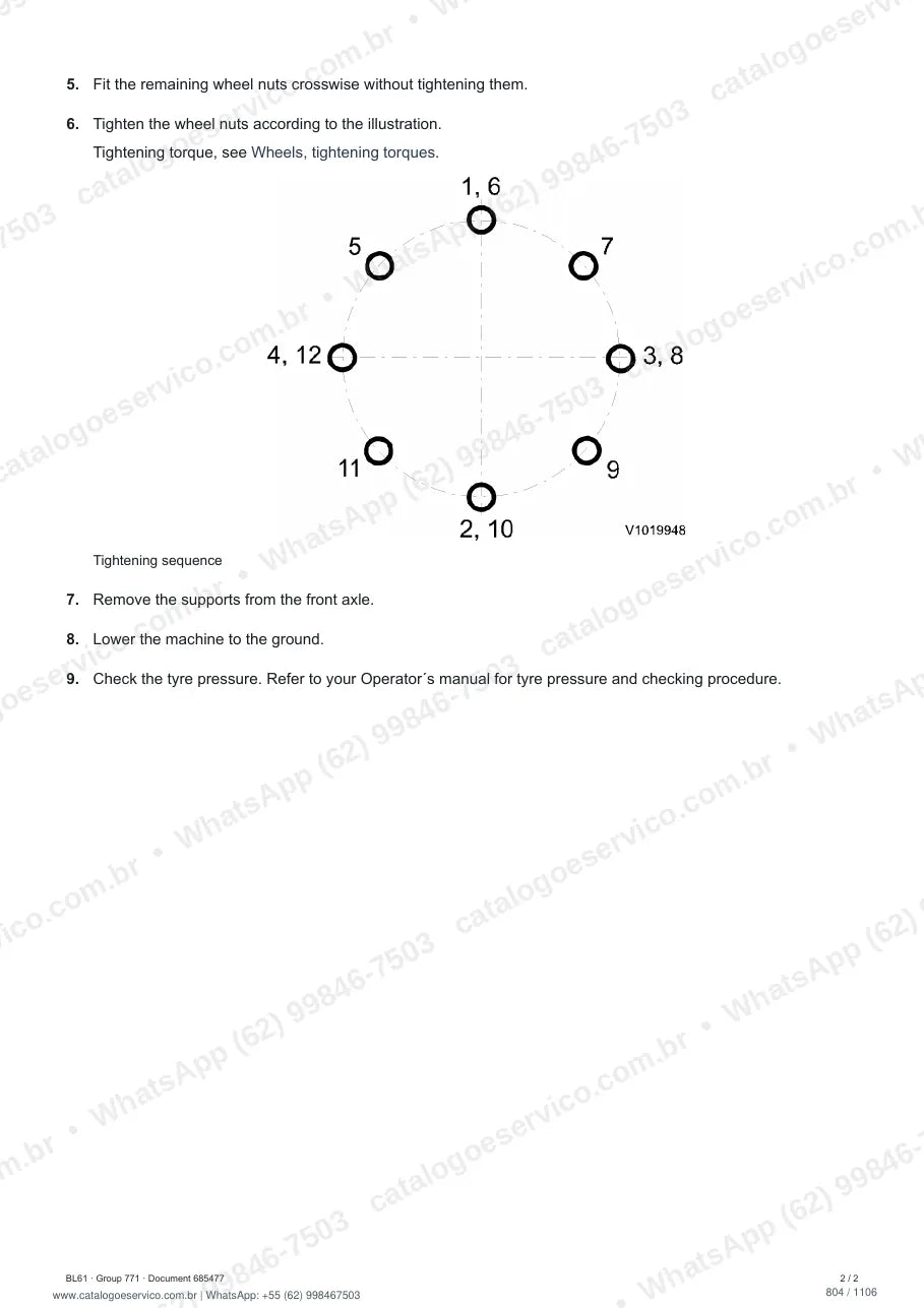 Manual de serviço Volvo BL61 e BL61 PLUS: página de procedimento com texto e figura (2)