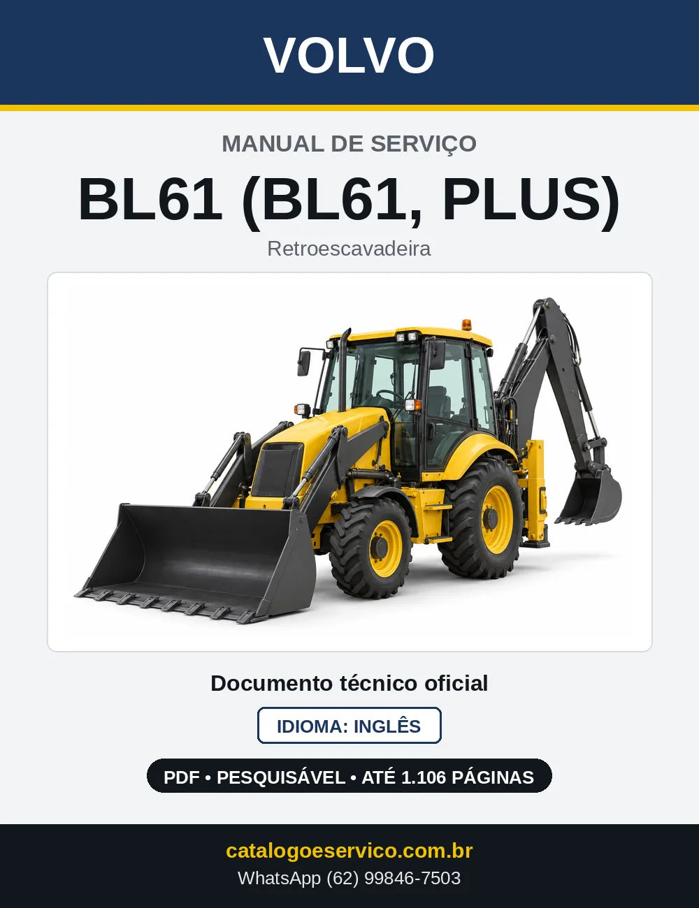 Capa do Manual de Serviço Volvo BL61 e BL61 PLUS em PDF