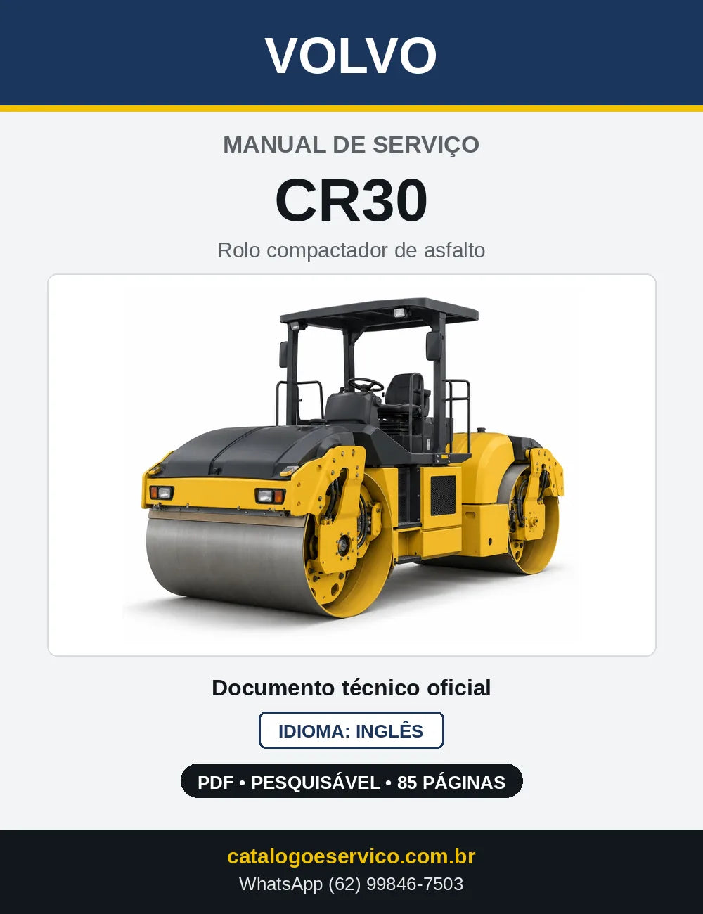 Capa do Manual de Serviço Volvo CR30 em PDF