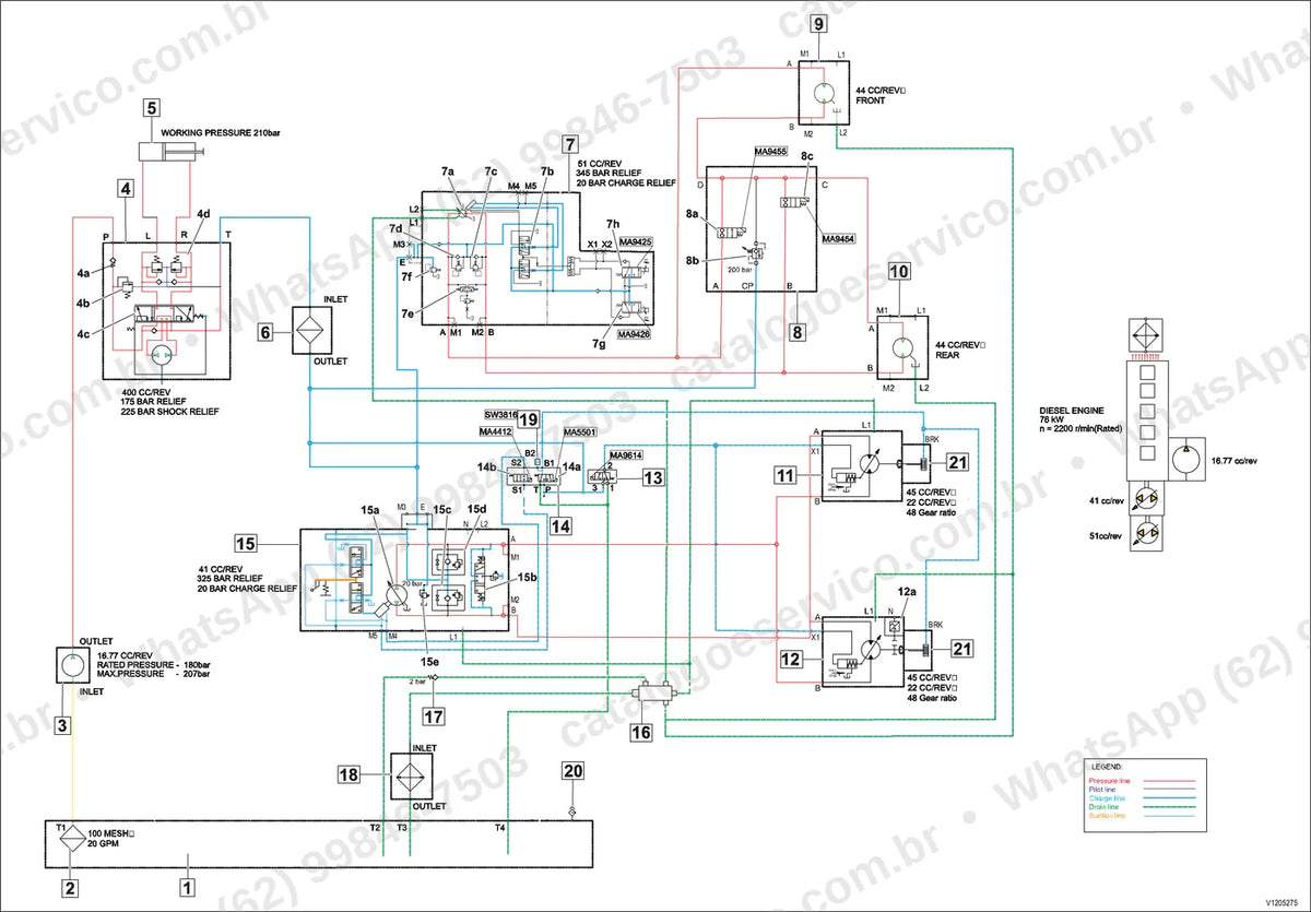 Manual de serviço Volvo DD100B: ilustração técnica 1