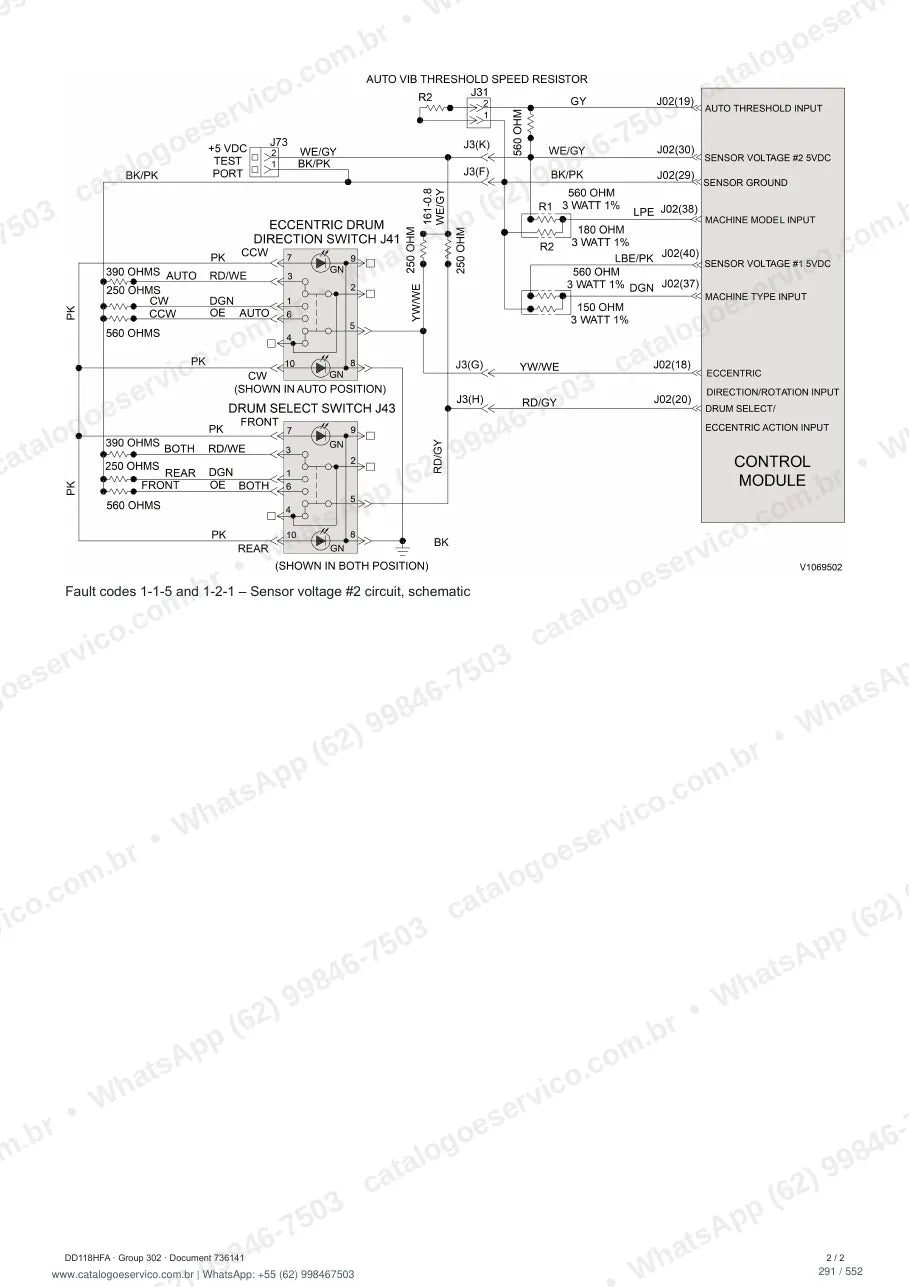 Manual de serviço Volvo DD118HFA: página de procedimento com texto e figura (2)