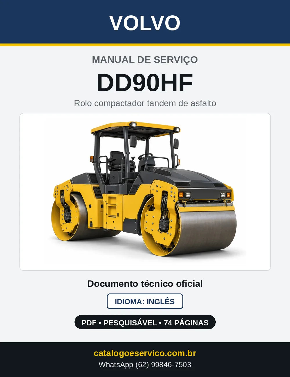 Capa do Manual de Serviço Volvo DD90HF em PDF