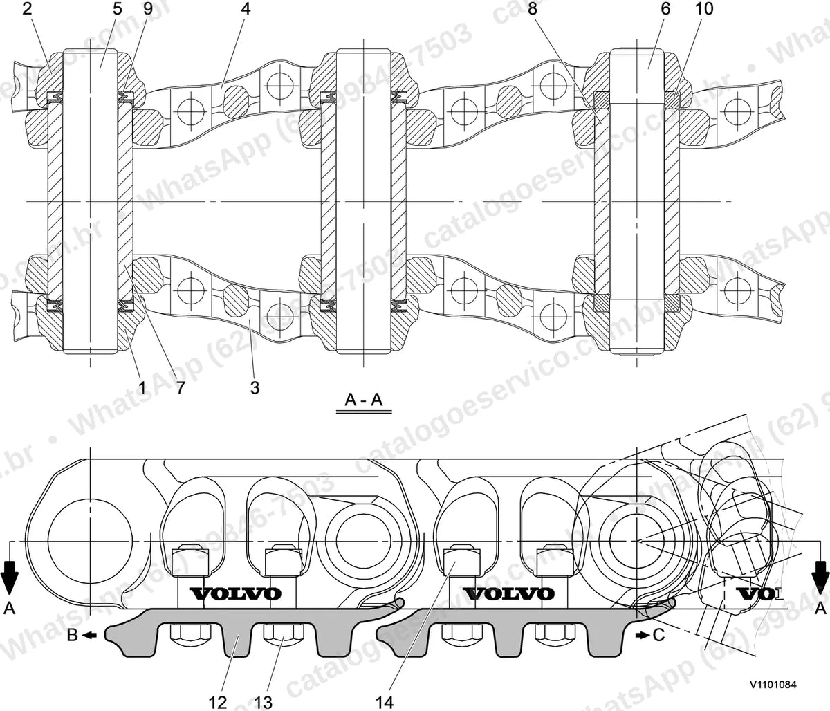 Manual de serviço Volvo EC160D (L, NL): ilustração técnica 2
