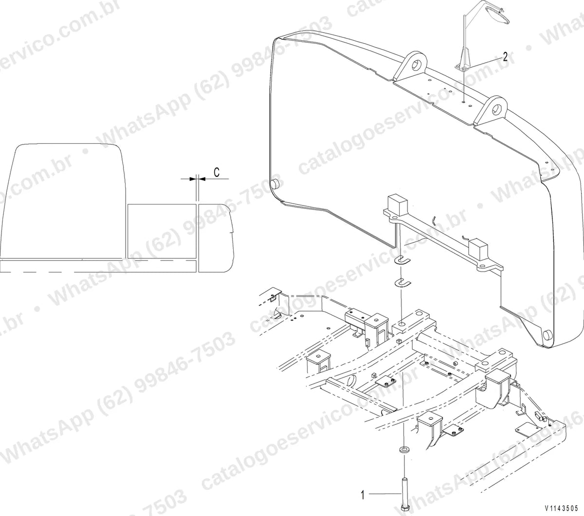 Manual de serviço Volvo EC170D e EC170D L: ilustração técnica 3