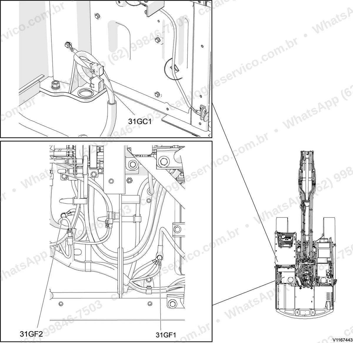 Manual de serviço Volvo EC180E L: ilustração técnica 3