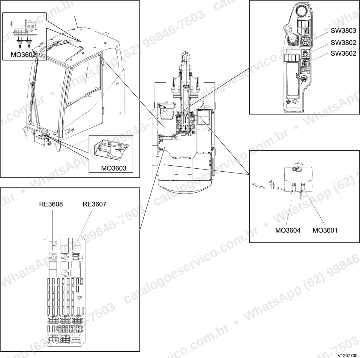 Manual de serviço Volvo EC300E (LD, NLD): ilustração técnica 1